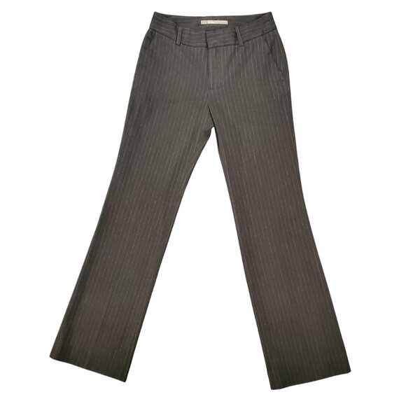 Zara Basic Women Pants Size 4 Gray with Silver Striped Business Casual High Rise - Picture 1 of 12